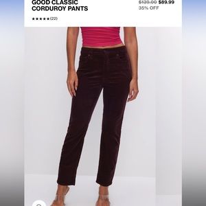 GOOD CLASSIC MALBEC CORDUROY PANTS NWT